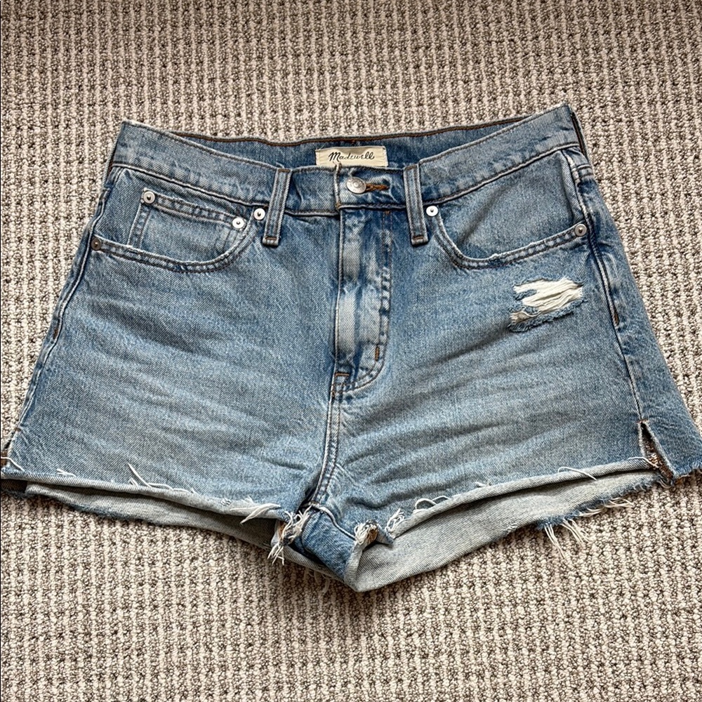 Madewell Blue Jean Shorts Distressed Cuffed